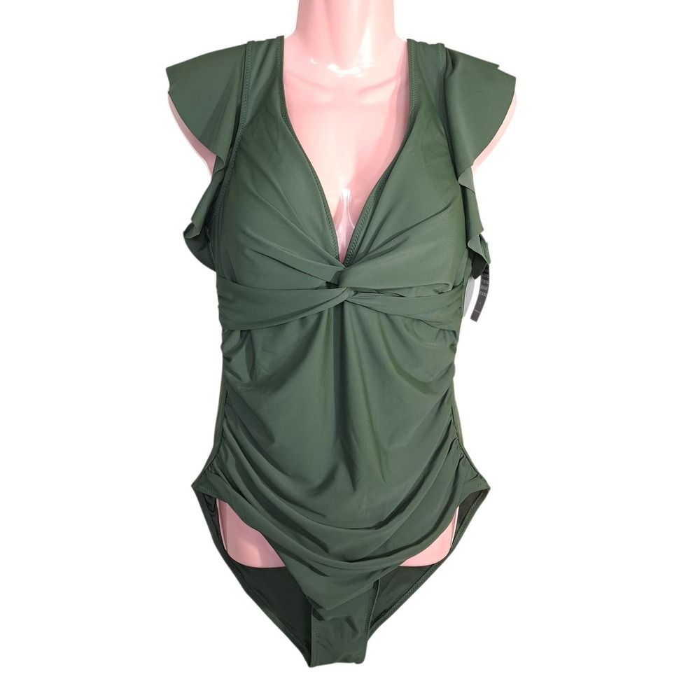Blooming Jelly Women's One-Piece Swimsuit Top Adjustable Green XXL